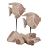 11” Natural Wood Fish on Stand – Red | Poisson sur socle de _ po en bois naturel - rouge