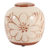 6” Ceramic Hand Painted Flower Vase – Light Brown  | Vase à fleurs de 6 po en céramique peinte à la main - brun clair