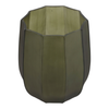 8” Faceted Glass Hurricane Vase – Emerald | Vase photophore de 8 po en verre à facettes - émeraude