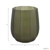 8” Faceted Glass Hurricane Vase – Emerald | Vase photophore de 8 po en verre à facettes - émeraude