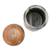 5” Curved Marble Box with Acacia Wood – Stone | Boîte courbée de 5 po en marbre avec acacia - pierre