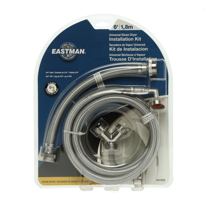 Universal Stainless Steel Steam Dryer Installation Kit (6' length) - 41025KIT