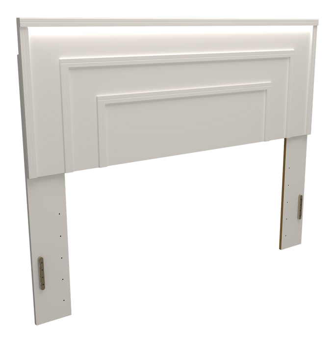 Alpine Panel Headboard with Built-in LED, Made in Canada, White - Full/Queen Size
