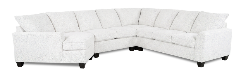 Made in Canada Customizable Sofa Lab Arc 4-Piece Left-Facing Sectional with Cuddler - Teddy Snow