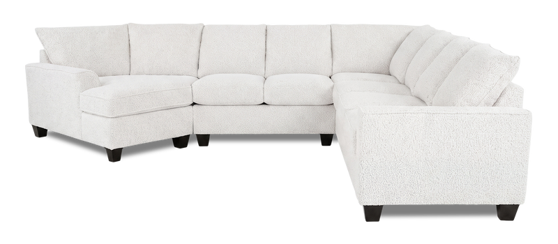 Made in Canada Customizable Sofa Lab Arc 4-Piece Left-Facing Sectional with Cuddler - Teddy Snow