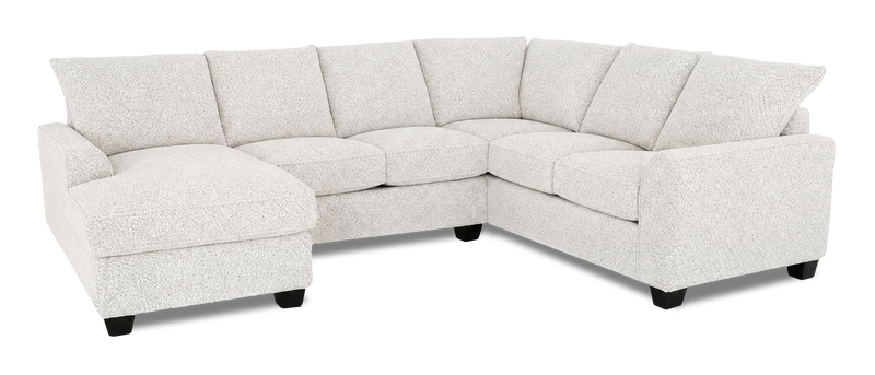 Made in Canada Customizable Sofa Lab Arc 3 Piece Left-Facing Fabric Sectional with Chaise - Teddy Riverrock