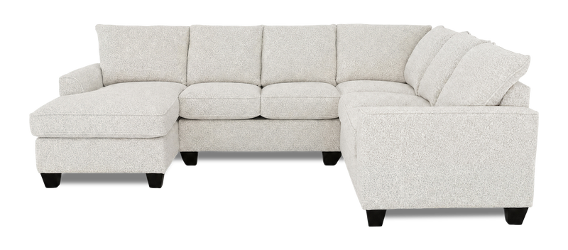Made in Canada Customizable Sofa Lab Arc 3 Piece Left-Facing Fabric Sectional with Chaise - Teddy Riverrock