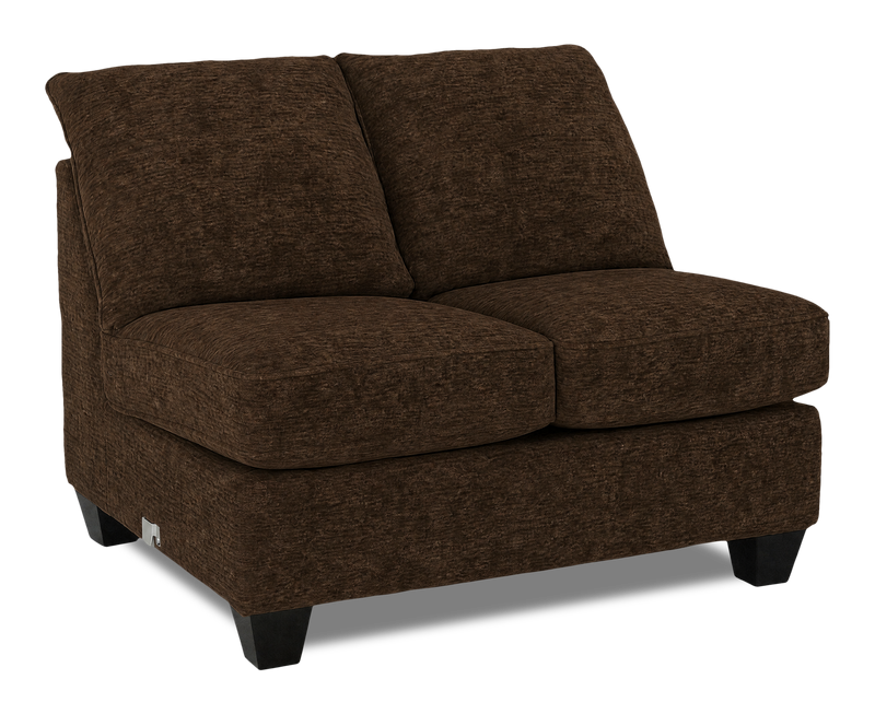 Made in Canada Customizable Sofa Lab Arc 46\" Armless Fabric Loveseat – Plush Chocolate