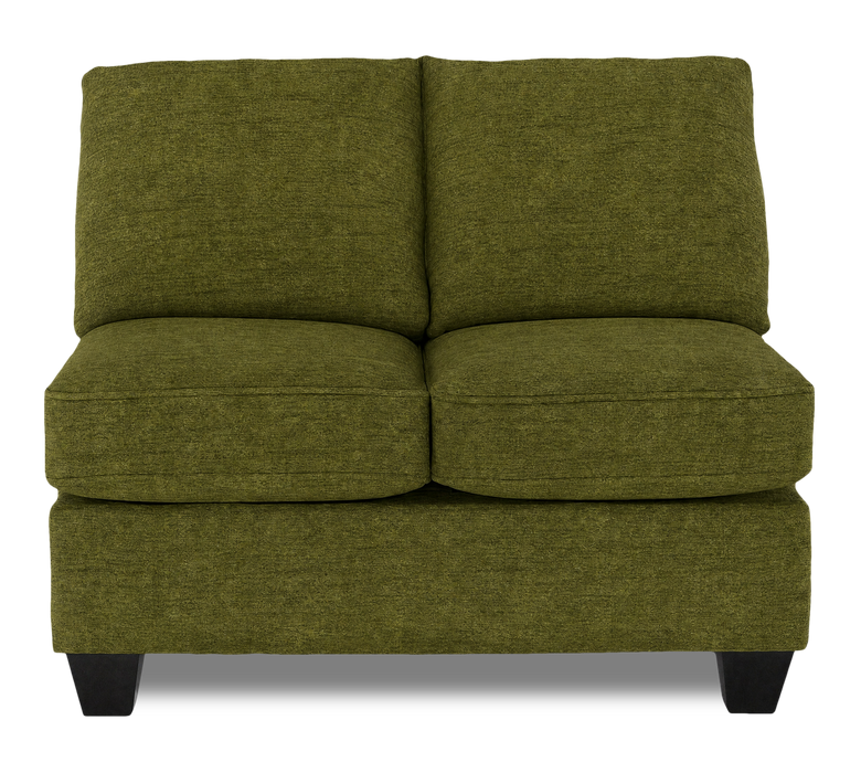 Made in Canada Customizable Sofa Lab Arc 46\" Armless Fabric Loveseat – Chenille Moss