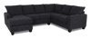 Made in Canada Customizable Sofa Lab Arc 3 Piece Left-Facing Fabric Sectional with Chaise - Teddy Raven | Sofa sectionnel de gauche 3 pièces avec fauteuil long personnalisable Arc de Sofa Lab fabriqué au Canada en tissu - Teddy Raven