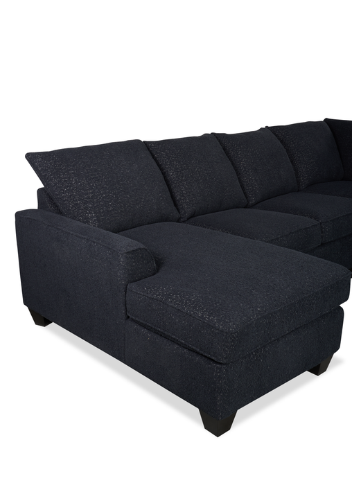 Made in Canada Customizable Sofa Lab Arc 3 Piece Left-Facing Fabric Sectional with Chaise - Teddy Raven