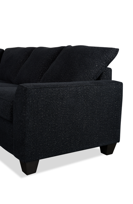 Made in Canada Customizable Sofa Lab Arc 3 Piece Left-Facing Fabric Sectional with Chaise - Teddy Raven
