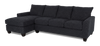 Made in Canada Customizable Sofa Lab Arc Fabric Left-Facing Sofabed Sectional - Teddy Raven | Sofa-lit sectionnel de gauche personnalisable Arc de Sofa Lab fabriqué au Canada en tissu - Teddy Raven