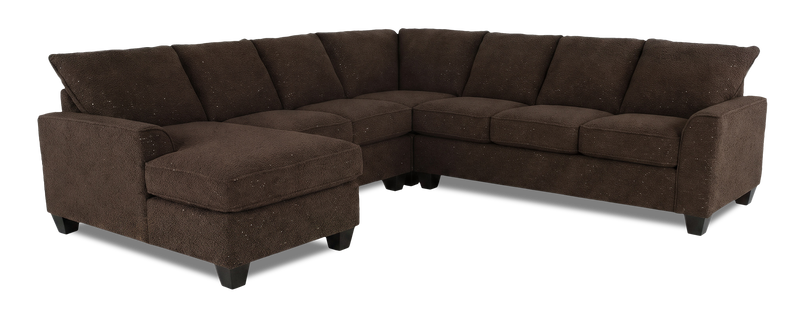 Made in Canada Customizable Sofa Lab Arc 4-Piece Left-Facing Sectional with Chaise - Teddy Walnut