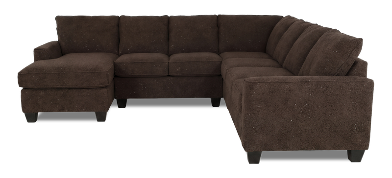Made in Canada Customizable Sofa Lab Arc 4-Piece Left-Facing Sectional with Chaise - Teddy Walnut