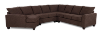Made in Canada Customizable Sofa Lab Arc 4-Piece Left-Facing Sectional with Cuddler - Teddy Walnut 