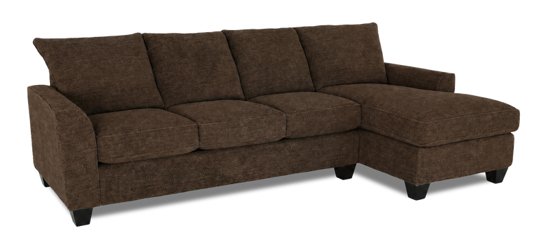 Made in Canada Customizable Sofa Lab Arc Fabric Right-Facing Sofabed Sectional - Teddy Walnut