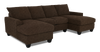 Made in Canada Customizable Sofa Lab Arc Fabric Double Chaise Sectional - Teddy Walnut | Sofa sectionnel avec deux fauteuils longs personnalisable Arc de Sofa Lab fabriqué au Canada en tissu - Teddy Walnut