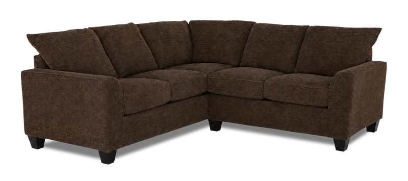 Made in Canada Customizable Sofa Lab Arc 2-Piece Fabric Sectional - Teddy Walnut