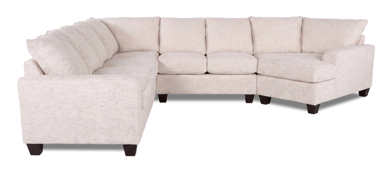 Made in Canada Customizable Sofa Lab Arc 4-Piece Right-Facing Sectional with Cuddler - Chenille White