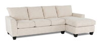 Made in Canada Customizable Sofa Lab Arc Right-Facing Fabric Sofa Chaise  – Chenille White 
