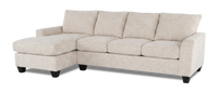 Made in Canada Customizable Sofa Lab Arc Left-Facing Fabric Sofa Chaise - Chenille White