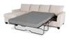 Made in Canada Customizable Sofa Lab Arc Fabric Left-Facing Sofabed Sectional - Chenille White | Sofa-lit sectionnel de gauche personnalisable Arc de Sofa Lab fabriqué au Canada en tissu - Chenille White
