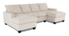Made in Canada Customizable Sofa Lab Arc Fabric Double Chaise Sectional - Chenille White | Sofa sectionnel avec deux fauteuils longs personnalisable Arc de Sofa Lab fabriqué au Canada en tissu - Chenille White