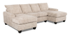 Made in Canada Customizable Sofa Lab Arc Fabric Double Chaise Sectional - Plush Parchment | Sofa sectionnel avec deux fauteuils longs personnalisable Arc de Sofa Lab fabriqué au Canada en tissu - Plush Parchment
