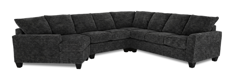 Made in Canada Customizable Sofa Lab Arc 4-Piece Left-Facing Sectional with Cuddler - Plush Charcoal 