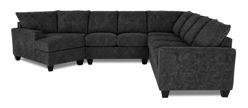 Made in Canada Customizable Sofa Lab Arc 4-Piece Left-Facing Sectional with Cuddler - Plush Charcoal 