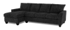 Made in Canada Customizable Sofa Lab Arc Left-Facing Fabric Sofa Chaise - Plush Charcoal | Sofa avec fauteuil long de gauche personnalisable Arc de Sofa Lab fabriqué au Canada en tissu - Plush Charcoal