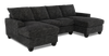 Made in Canada Customizable Sofa Lab Arc Fabric Double Chaise Sectional - Plush Charcoal