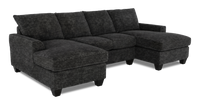 Made in Canada Customizable Sofa Lab Arc Fabric Double Chaise Sectional - Plush Charcoal