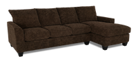 Made in Canada Customizable Sofa Lab Arc Fabric Right-Facing Sofabed Sectional - Plush Chocolate 