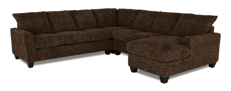 Made in Canada Customizable Sofa Lab Arc 4-Piece Right-Facing Sectional with Chaise - Plush Chocolate