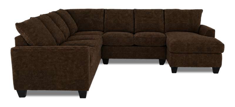 Made in Canada Customizable Sofa Lab Arc 4-Piece Right-Facing Sectional with Chaise - Plush Chocolate