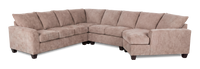 Made in Canada Customizable Sofa Lab Arc 4-Piece Right-Facing Sectional with Cuddler - Chenille Praline 