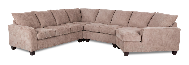 Made in Canada Customizable Sofa Lab Arc 4-Piece Right-Facing Sectional with Cuddler - Chenille Praline