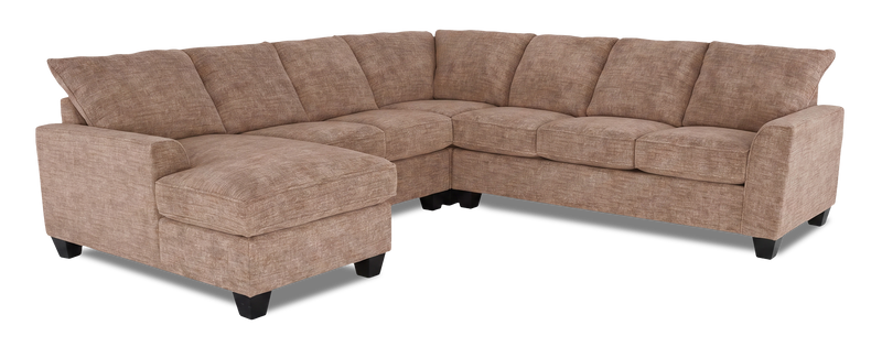 Made in Canada Customizable Sofa Lab Arc 4-Piece Left-Facing Sectional with Chaise - Chenille Praline