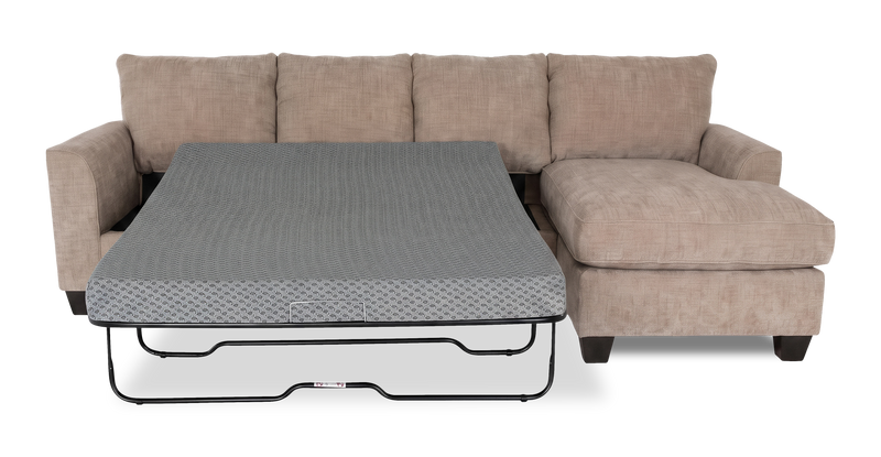 Made in Canada Customizable Sofa Lab Arc Fabric Right-Facing Sofabed Sectional - Chenille Praline