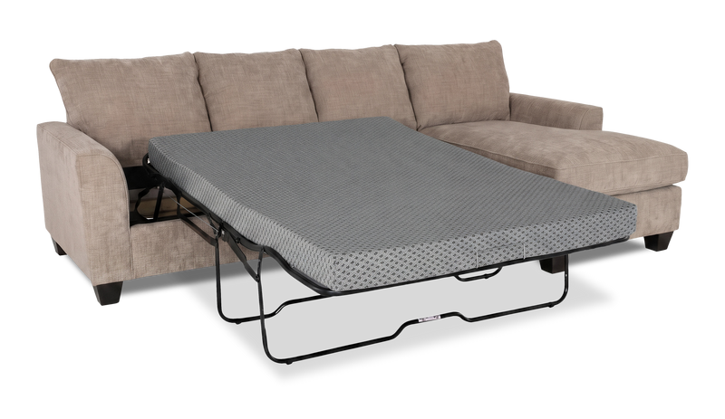 Made in Canada Customizable Sofa Lab Arc Fabric Right-Facing Sofabed Sectional - Chenille Praline