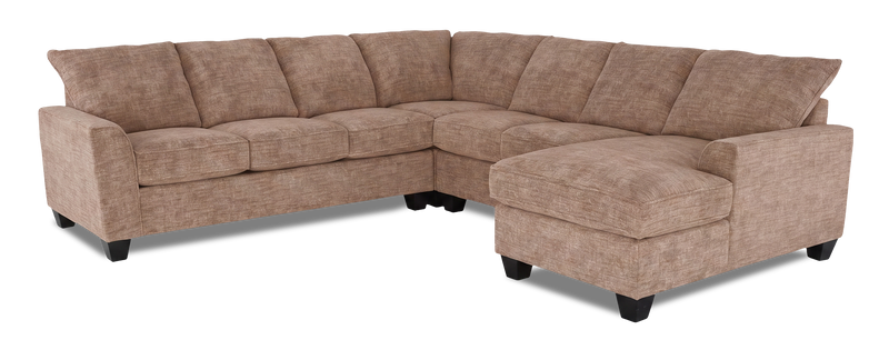 Made in Canada Customizable Sofa Lab Arc 4-Piece Right-Facing Sectional with Chaise - Chenille Praline