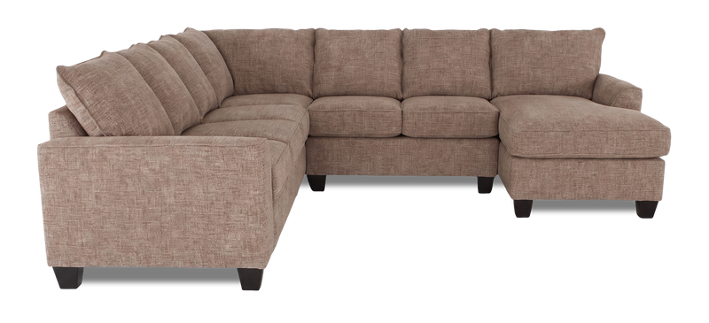 Made in Canada Customizable Sofa Lab Arc 4-Piece Right-Facing Sectional with Chaise - Chenille Praline