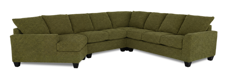 Made in Canada Customizable Sofa Lab Arc 4-Piece Left-Facing Sectional with Cuddler - Chenille Moss