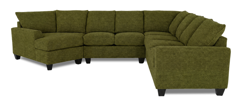 Made in Canada Customizable Sofa Lab Arc 4-Piece Left-Facing Sectional with Cuddler - Chenille Moss
