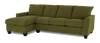 Made in Canada Customizable Sofa Lab Arc Left-Facing Fabric Sofa Chaise - Chenille Moss | Sofa avec fauteuil long de gauche personnalisable Arc de Sofa Lab fabriqué au Canada en tissu - Chenille Moss