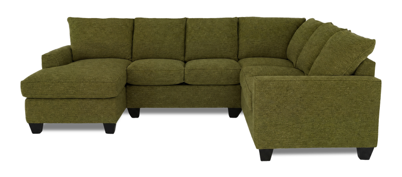 Made in Canada Customizable Sofa Lab Arc 3 Piece Left-Facing Fabric Sectional with Chaise - Chenille Moss