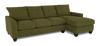Made in Canada Customizable Sofa Lab Arc Fabric Right-Facing Sofabed Sectional - Chenille Moss