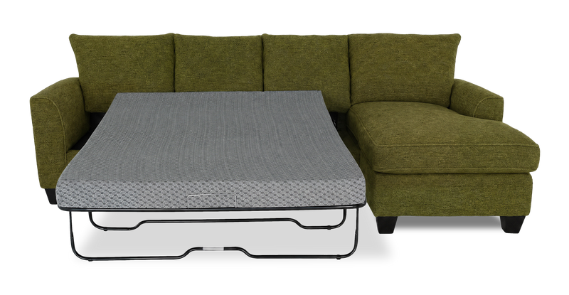 Made in Canada Customizable Sofa Lab Arc Fabric Right-Facing Sofabed Sectional - Chenille Moss